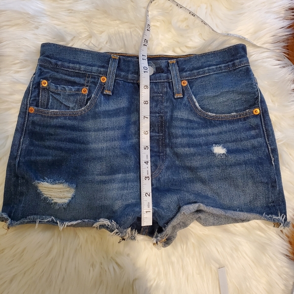 Levi's 501 High Rise Denim Shorts Sz 26 - Picture 10 of 11